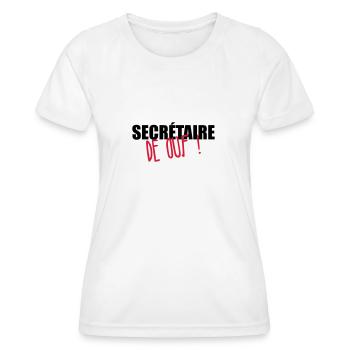 Secretary / Secretariat / Sekretärin / Secrétaire - Women's Functional T-Shirt - white - Front - AI Model Female 172 dark (172cm)