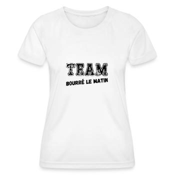 team bourré le matin - T-shirt sport Femme - blanc - Devant - AI Model Female 172 dark (172cm)