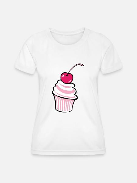 Kirsche Cupcake - Design! - Frauen Funktions-T-Shirt - Weiß