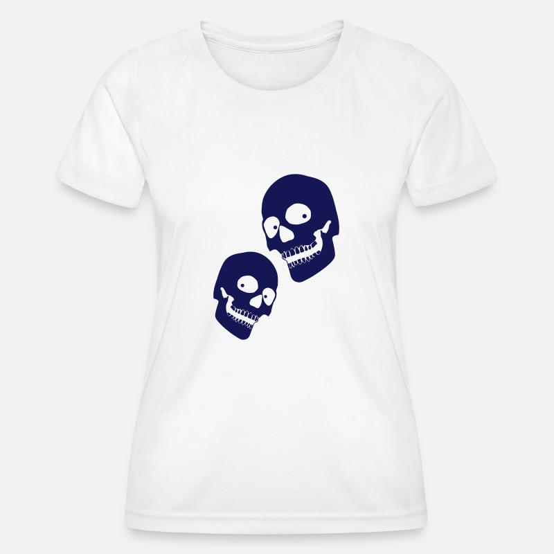 2 skulls - Women's Functional T-Shirt - white