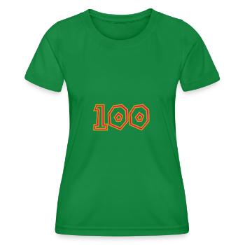 100. 100 JAHRE. 100-JÄHRIGES JUBILÄUM. GEBURTSTAG 100 - Frauen Funktions-T-Shirt - Kelly Green - Vorne - AI Model Female 172 dark (172cm)