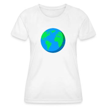 Globus Weltkugel Welt Erde Planet Kontinent Ozean - Frauen Funktions-T-Shirt - Weiß - Vorne - AI Model Female 172 dark (172cm)