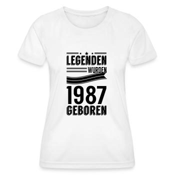 1987 - Frauen Funktions-T-Shirt - Weiß - Vorne - AI Model Female 172 dark (172cm)
