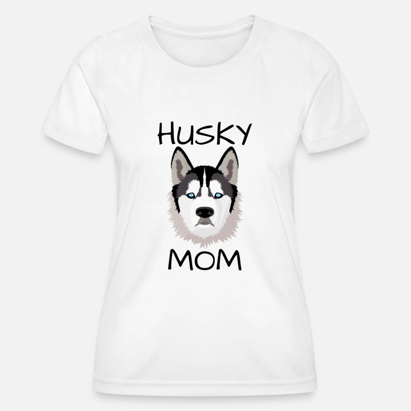 Husky mom - Women's Functional T-Shirt - white