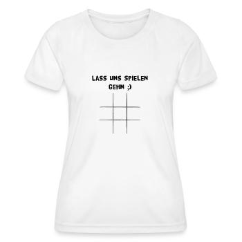 Tik Tak To ou Cheese Box, Let’s Play - T-shirt sport Femme - blanc - Devant - AI Model Female 172 dark (172cm)