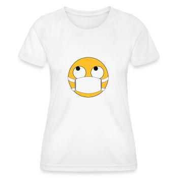 Maske? Voll nervig! Emoji mit Maske - Frauen Funktions-T-Shirt - Weiß - Vorne - AI Model Female 172 dark (172cm)