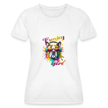Funky Girl Bouledogue - T-shirt sport Femme - blanc - Devant - AI Model Female 172 dark (172cm)