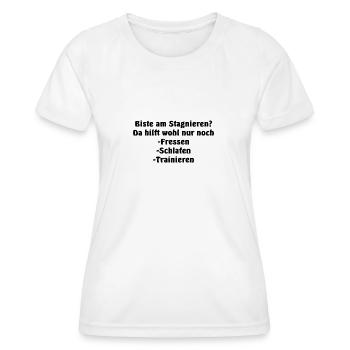 Fressen schlafen trainieren für optimales wachstum - Frauen Funktions-T-Shirt - Weiß - Vorne - AI Model Female 172 dark (172cm)