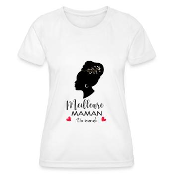 Meilleure maman du monde - T-shirt sport Femme - blanc - Devant - AI Model Female 172 dark (172cm)