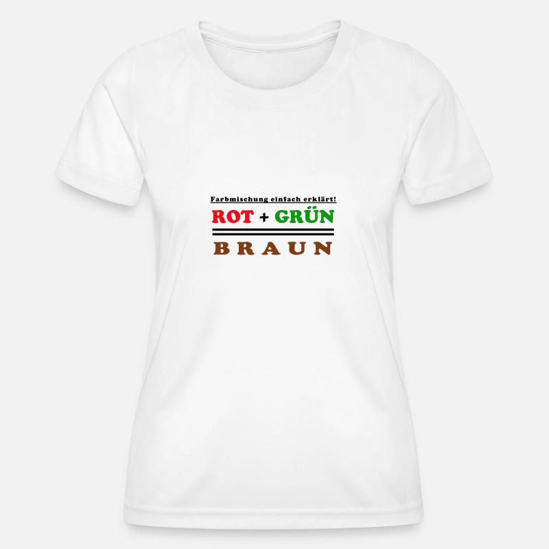 red + green = brown - Women's Functional T-Shirt - white