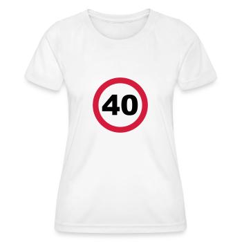 40 Anniversaire - T-shirt sport Femme - blanc - Devant - AI Model Female 172 dark (172cm)