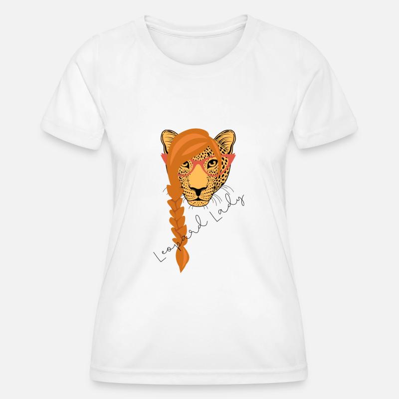 Leopard Lady - Women's Functional T-Shirt - white