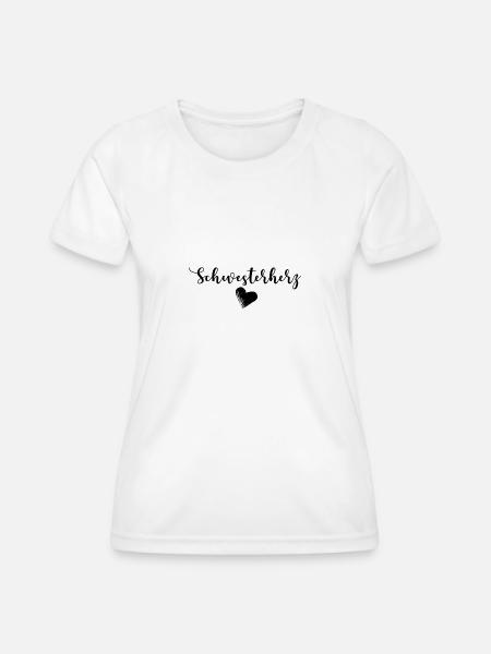 Schwesterherz - Frauen Funktions-T-Shirt - Weiß