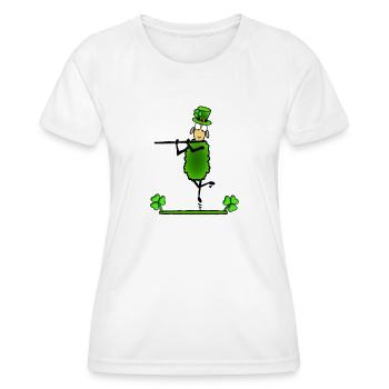 Schaf plays flute - Women's Functional T-Shirt - white - Front - AI Model Female 172 dark (172cm)