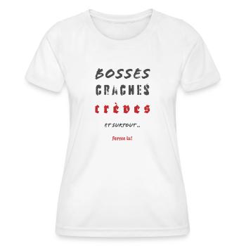 Beulen, Spuckstöße - Frauen Funktions-T-Shirt - Weiß - Vorne - AI Model Female 172 dark (172cm)