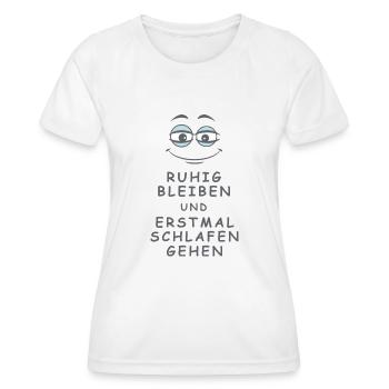 Schlafen gehen - Frauen Funktions-T-Shirt - Weiß - Vorne - AI Model Female 172 dark (172cm)