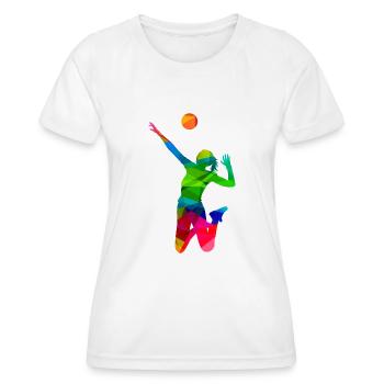 Volleyball girl Bunt - Frauen Funktions-T-Shirt - Weiß - Vorne - AI Model Female 172 dark (172cm)