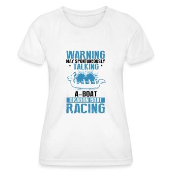 Course de bateaux chinois pour les entraîneurs de bateaux-dragons - T-shirt sport Femme - blanc - Devant - AI Model Female 172 dark (172cm)