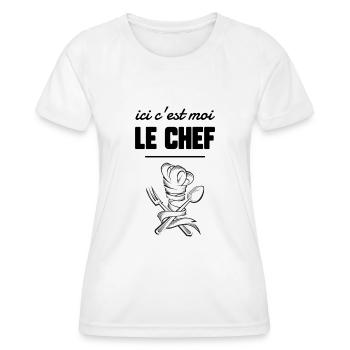 Chef de cuisine - T-shirt sport Femme - blanc - Devant - AI Model Female 172 dark (172cm)