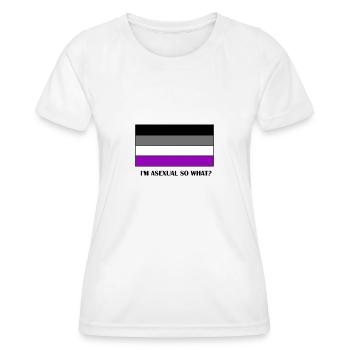 Ich bin Asexuell und Ace Flagge LGBTQ Asexuell - Frauen Funktions-T-Shirt - Weiß - Vorne - AI Model Female 172 dark (172cm)