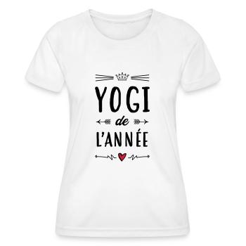 Yogi de l'année / Yoga - T-shirt sport Femme - blanc - Devant - AI Model Female 172 dark (172cm)