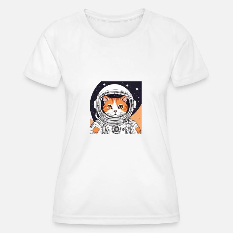 Astronaut Cat - Women's Functional T-Shirt - white