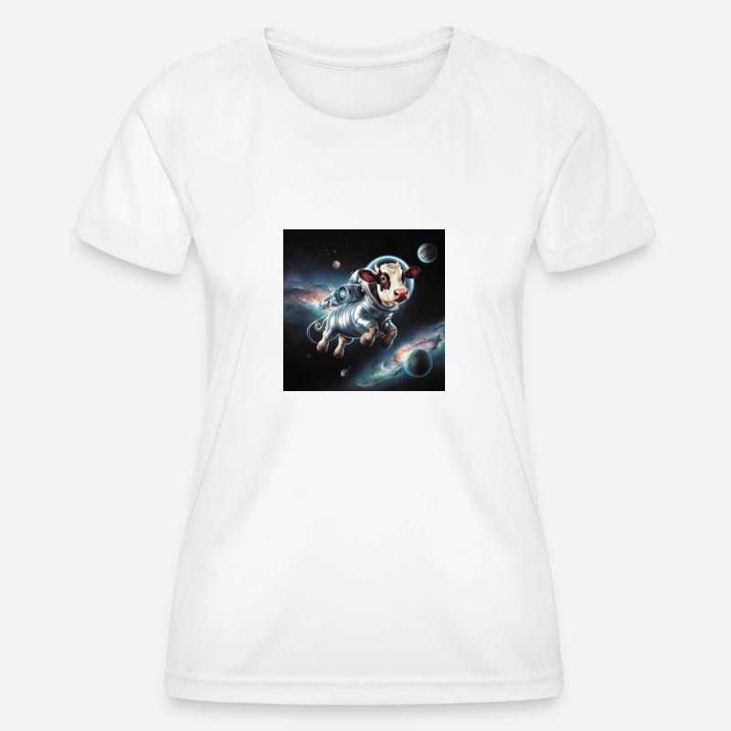 Space Cow 2 - Women's Functional T-Shirt - white