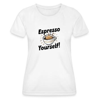 Espresso vous-même ! - T-shirt sport Femme - blanc - Devant - AI Model Female 172 dark (172cm)