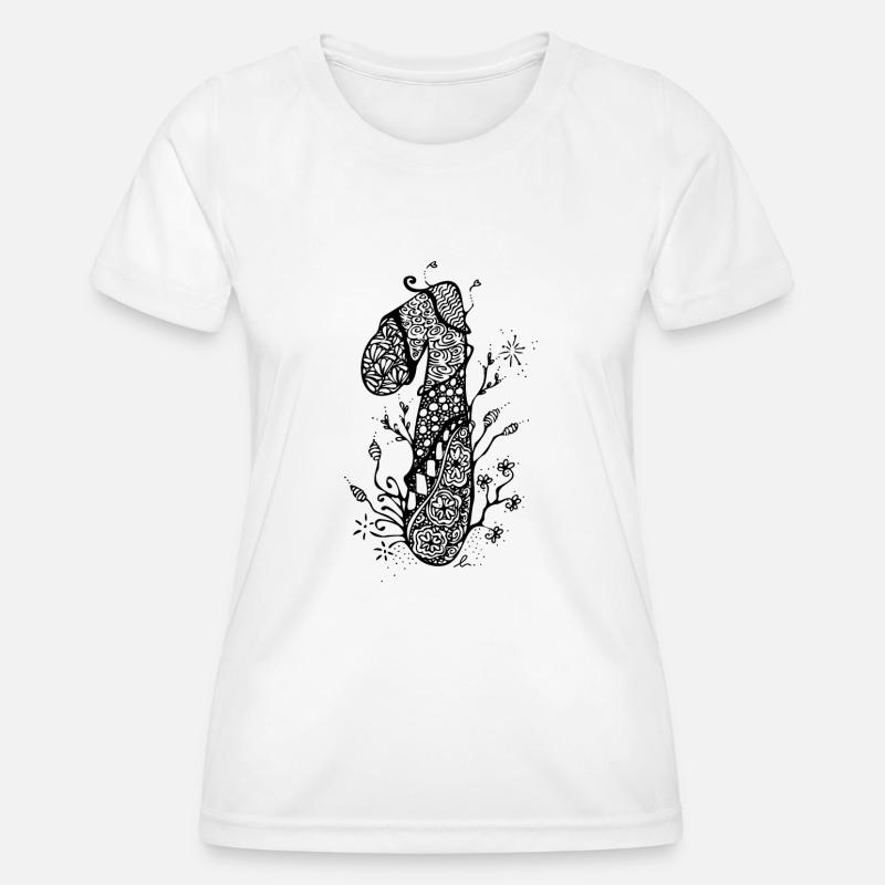 1 Zentangle Black - Women's Functional T-Shirt - white