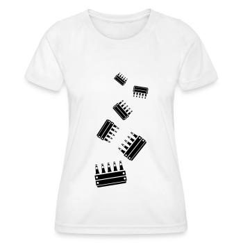 Caisse de bouteilles de bière - T-shirt sport Femme - blanc - Devant - AI Model Female 172 dark (172cm)