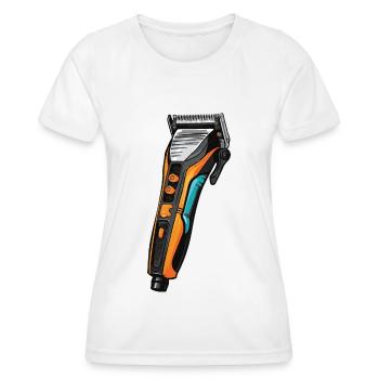 Tondeuse à cheveux Coiffeur - T-shirt sport Femme - blanc - Devant - AI Model Female 172 dark (172cm)