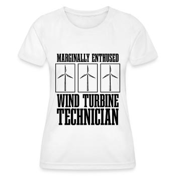Marginally Enthused Wind Energy Turbine Technician - Women's Functional T-Shirt - white - Front - AI Model Female 172 dark (172cm)