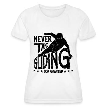 Never Take Gliding For Winter Sports Speed Skater - Women's Functional T-Shirt - white - Front - AI Model Female 172 dark (172cm)