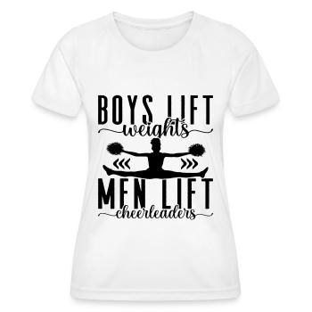 Boys Lift Weights Cheer Squad Dancer Cheerleader - Frauen Funktions-T-Shirt - Weiß - Vorne - AI Model Female 172 dark (172cm)