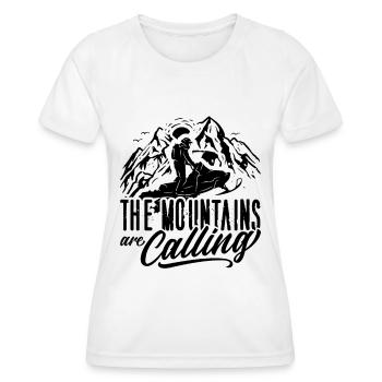 The Mountains Are Winter Sports Snowmobile Racer - Frauen Funktions-T-Shirt - Weiß - Vorne - AI Model Female 172 dark (172cm)