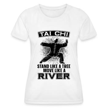 Tai Chi Stand Like A Tree Move Taiji Tai Chi Lover - T-shirt sport Femme - blanc - Devant - AI Model Female 172 dark (172cm)