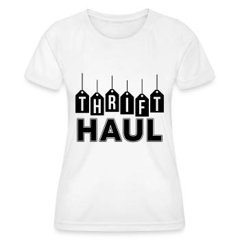 Thrift Haul Thrift Shopping Second Hand Thrifter - Frauen Funktions-T-Shirt - Weiß - Vorne - AI Model Female 172 dark (172cm)