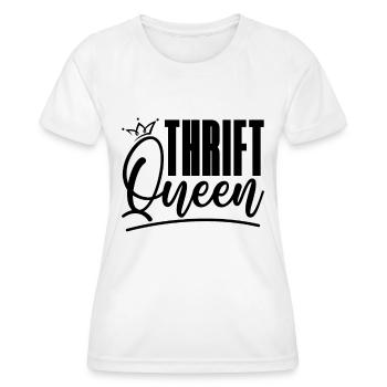 Thrift Queen Thrift Shopping Second Hand Thrifter - Frauen Funktions-T-Shirt - Weiß - Vorne - AI Model Female 172 dark (172cm)