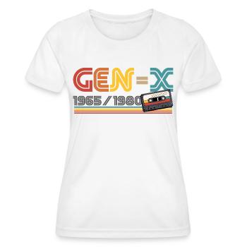 Gen-X 1965 / 1980 Generation X Gute Zeiten Retro - Frauen Funktions-T-Shirt - Weiß - Vorne - AI Model Female 172 dark (172cm)