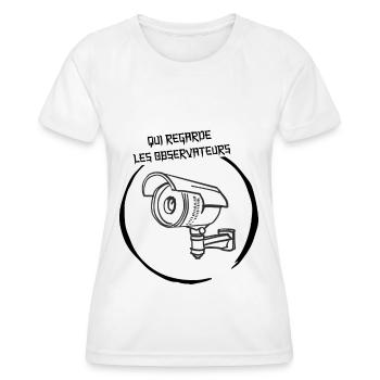 Observer, Regarder, Agir... - T-shirt sport Femme - blanc - Devant - AI Model Female 172 dark (172cm)