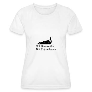 80 Baumwolle 20 Katzenhaare Katzen Liebhaber - Frauen Funktions-T-Shirt - Weiß - Vorne - AI Model Female 172 dark (172cm)