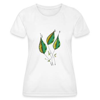 Decorative leaves - Women's Functional T-Shirt - white - Front - AI Model Female 172 dark (172cm)