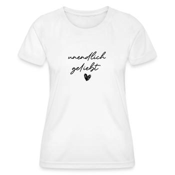 unendlich geliebt - Frauen Funktions-T-Shirt - Weiß - Vorne - AI Model Female 172 dark (172cm)