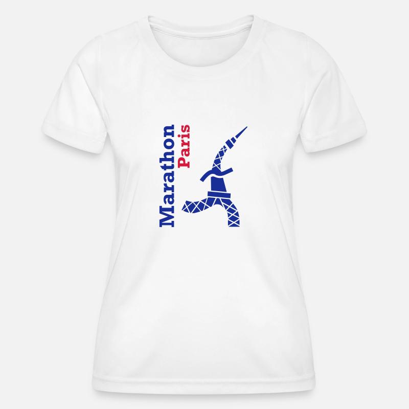 paris_marathon_eiffelturm - Women's Functional T-Shirt - white