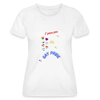 Ich kann nicht, ich habe Gay Pride - Frauen Funktions-T-Shirt - Weiß - Vorne - AI Model Female 172 dark (172cm)