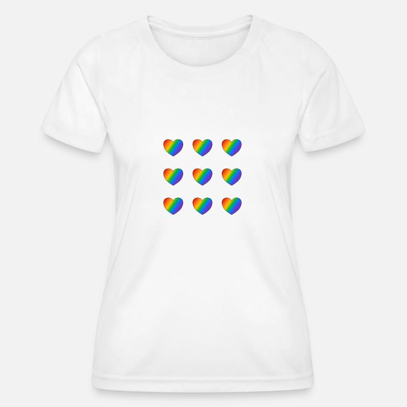 Rainbow hears - Women's Functional T-Shirt - white