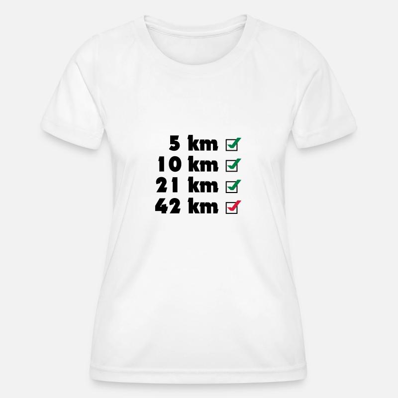 Marathon checklist - Women's Functional T-Shirt - white