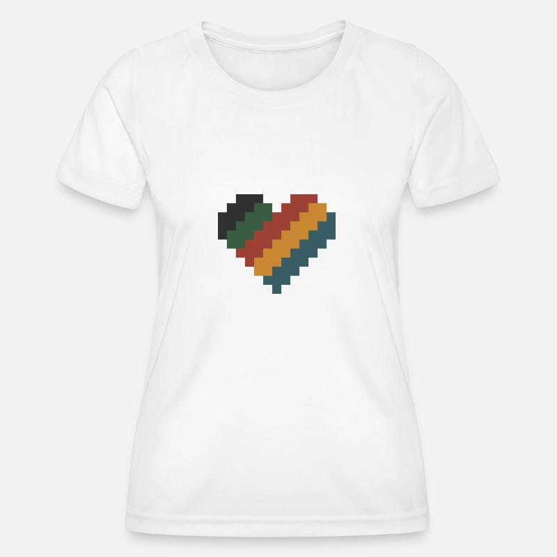 Retro Pixel Heart - Women's Functional T-Shirt - white