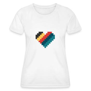 Coeur Pixel Rétro - T-shirt sport Femme - blanc - Devant - AI Model Female 172 dark (172cm)