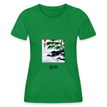 Japanese Art - Characters - ApriNoeScor - Women's Functional T-Shirt - kelly green - Front - AI Model Female 172 dark (172cm)